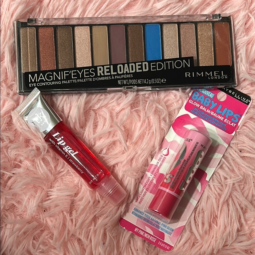 Full size Eye Contouring Palette Lip Balm and Lip Gel NWT